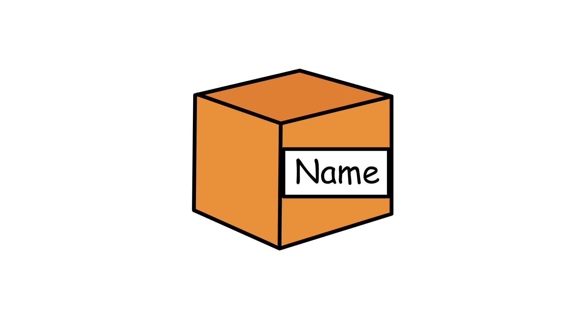 Declaración de una variable representada en cajas