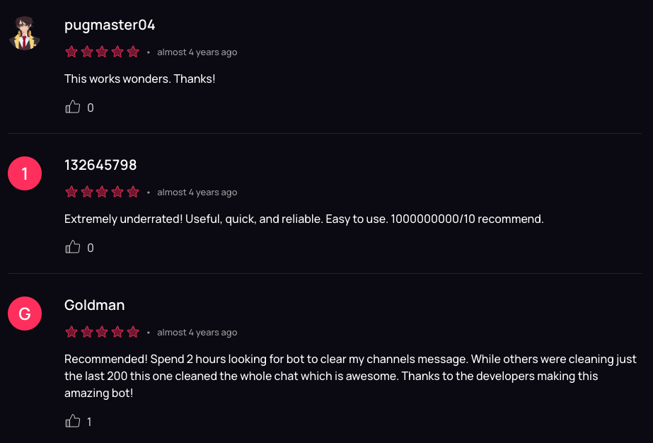 Some reviews from users